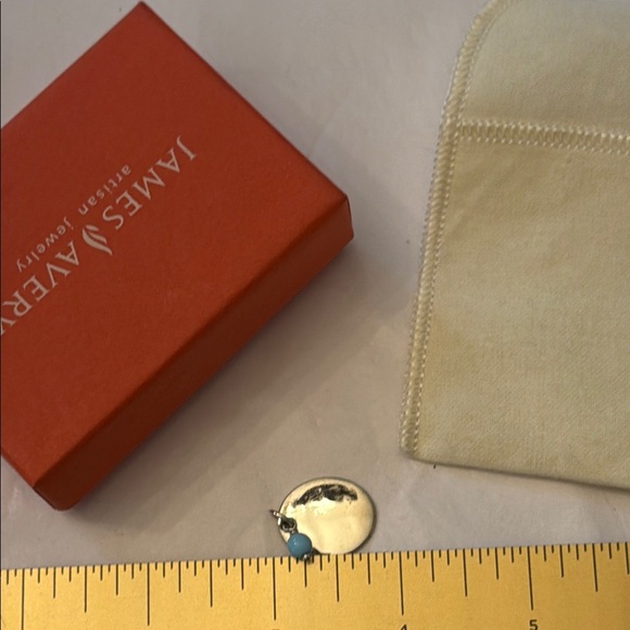 James Very Rare disc charm Pendant with turquoise Blue bead - Picture 5 of 5